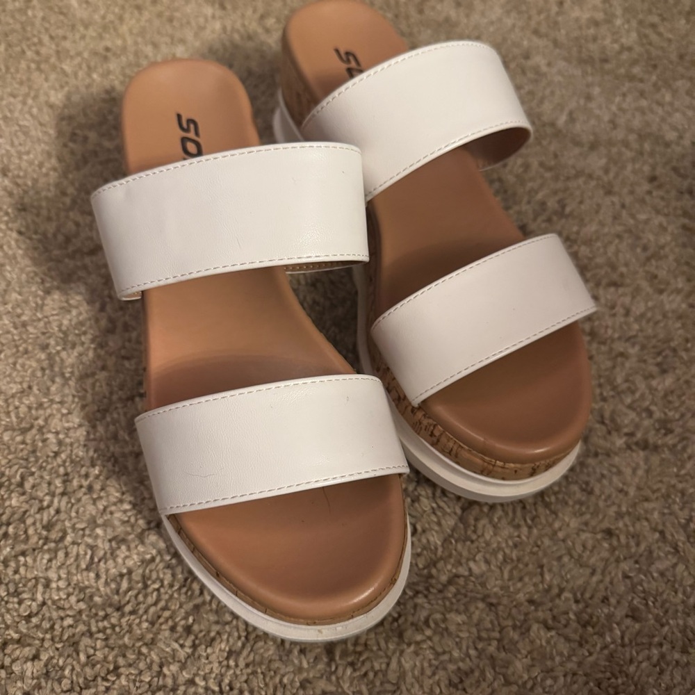 Soda White Slide Sandals